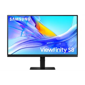 Samsung ViewFinity S8 S27D800UAU (LS27D800UAUXEN) 68,6 cm (27 Zoll) 4K-UHD-IPS-Monitor, 3840 x 2160, 60 Hz, HDR10, USB-C 90W, höhenverstellbar, Schwarz