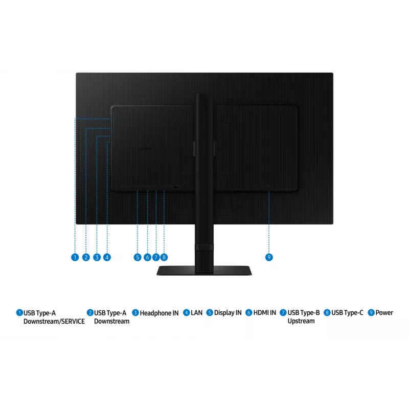 Samsung ViewFinity S8 S27D800UAU (LS27D800UAUXEN) 68,6 cm (27 Zoll) 4K-UHD-IPS-Monitor, 3840 x 2160, 60 Hz, HDR10, USB-C 90W, höhenverstellbar, Schwarz