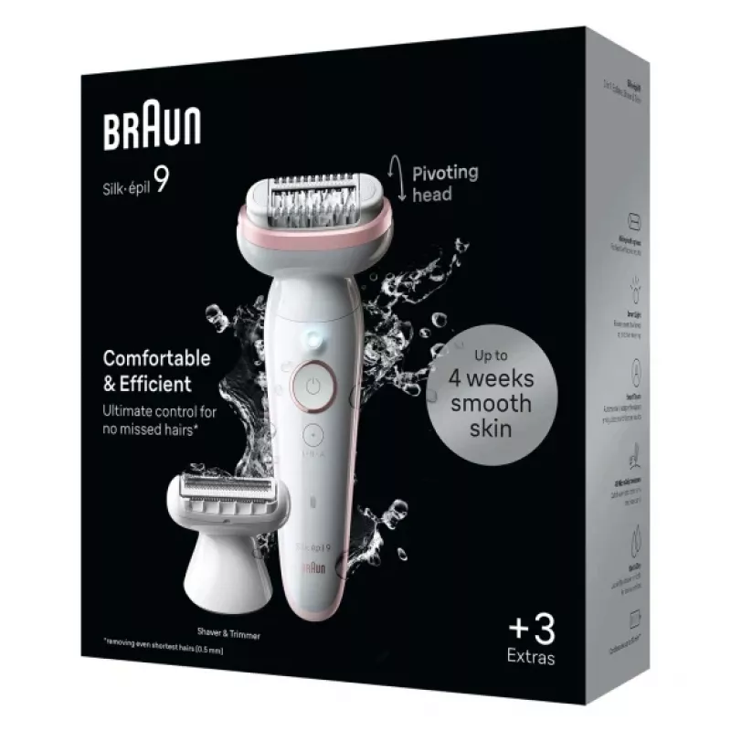 Braun Silk-epil 9 9-030 Epilierer, 40 Pinzetten, weiß