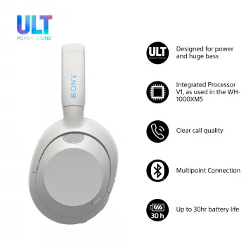 Sony WH-ULT900N ULT WEAR kabellose Kopfhörer mit Geräuschunterdrückung, Weiß