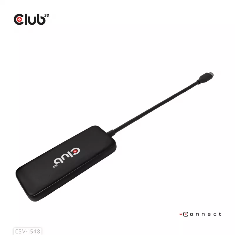 Club3D CSV-1548 USB-C-Hub, 4x USB-C 10 Gbps, 100W PD, Schwarz