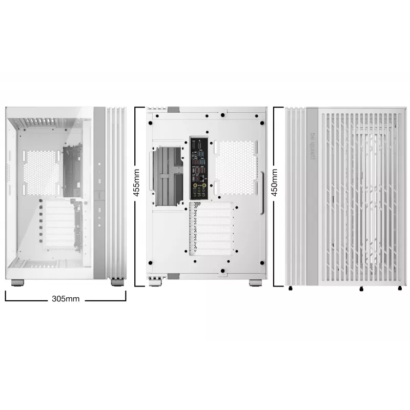 be quiet! Light Base 600 DX BGW66 Midi-Tower-PC-Gehäuse, ATX/micro-ATX/Mini-ITX, Seitenteil aus Hartglas, ARGB, USB-C, Weiß