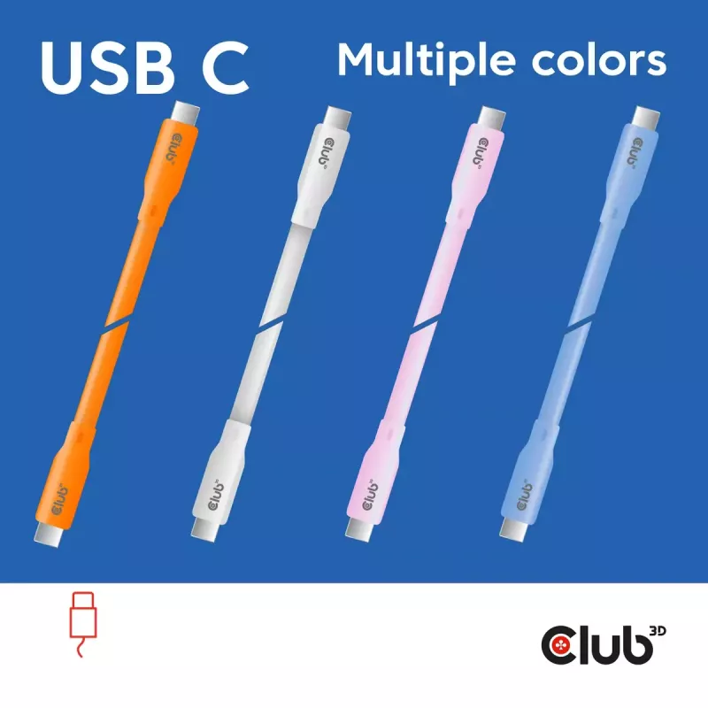USB-C-Kabel CLUB3D CAC-3002 2m USB4 Gen 3x2 Pink
