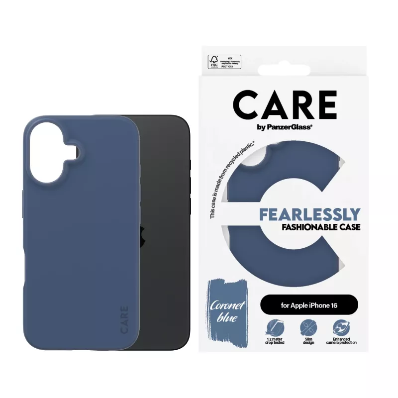 Hülle PanzerGlass CARE by Fashionable Case, Blau, iPhone 16