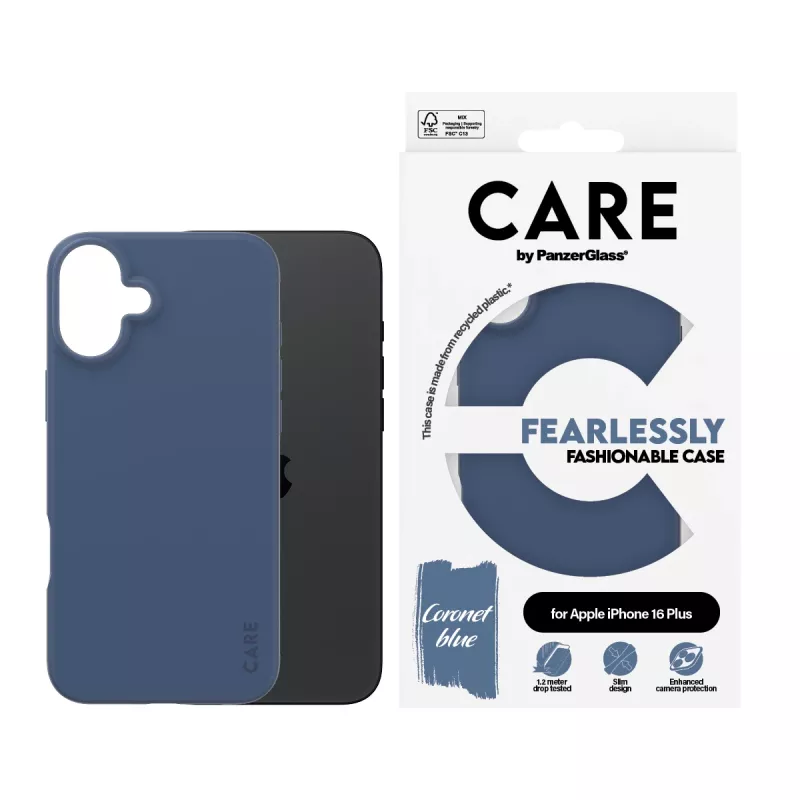 PanzerGlass CARE by Fashionable Case Cover für iPhone 16 Plus, blau