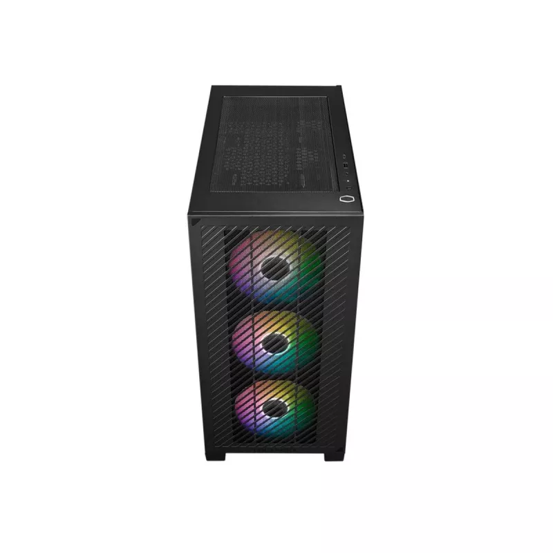 Cooler Master Elite 301 ARGB Mini-Tower-Gehäuse, Schwarz, mit Sichtfenster, 3x 120-mm-ARGB-Lüfter