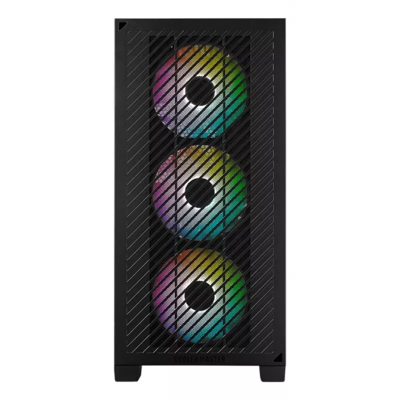 Cooler Master Elite 301 ARGB Mini-Tower-Gehäuse, Schwarz, mit Sichtfenster, 3x 120-mm-ARGB-Lüfter