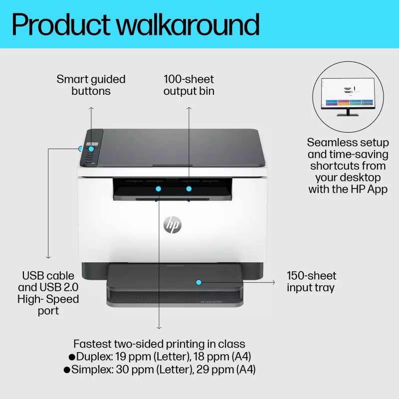 Multifunktionsdrucker HP LaserJet MFP M234d — Mono-Laser, 29 ppm, Duplex, Ethernet, A4