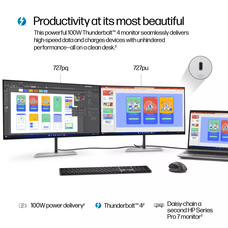 HP Series 7 Pro 27 Zoll QHD Thunderbolt 4 Monitor - 727pu