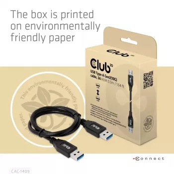 CLUB3D USB Type-A Gen2(10G) Kabel, 3A M/M 0.5m / 1.64 ft