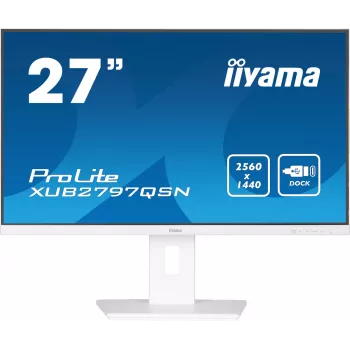 iiyama ProLite XUB2797QSN-W2 27-Zoll QHD IPS Monitor, USB-C-Dock, Weiß