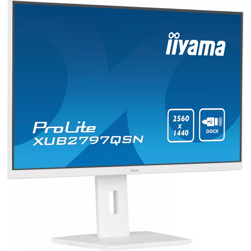 iiyama ProLite XUB2797QSN-W2 27-Zoll QHD IPS Monitor, USB-C-Dock, Weiß