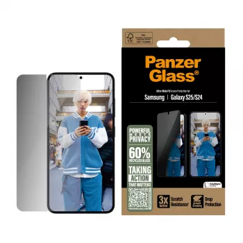 PanzerGlass® Privacy Screen Protector Samsung Galaxy S25 | S24 | Ultra-Wide Fit