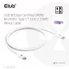 Club3D CAC-1572 USB-80-Gbps-zertifiziertes Kabel, USB-C auf USB-C, 240 W PD, 8K240Hz, 1,2 m, weiß