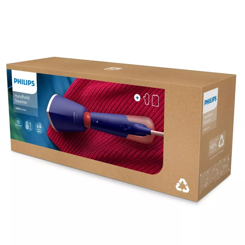 Philips 5000 series STH5030/20 Handdampfer für Kleidung, 1400 W, Blau/Pink