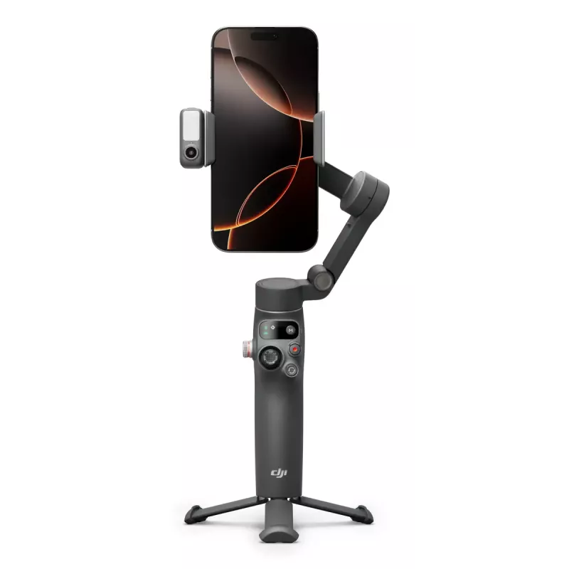 DJI Osmo Mobile 7P Smartphone-Gimbal, 3-Achsen-Stabilisierung, ActiveTrack 7.0, Teleskopstange, Bluetooth 5.3, dunkelgrau