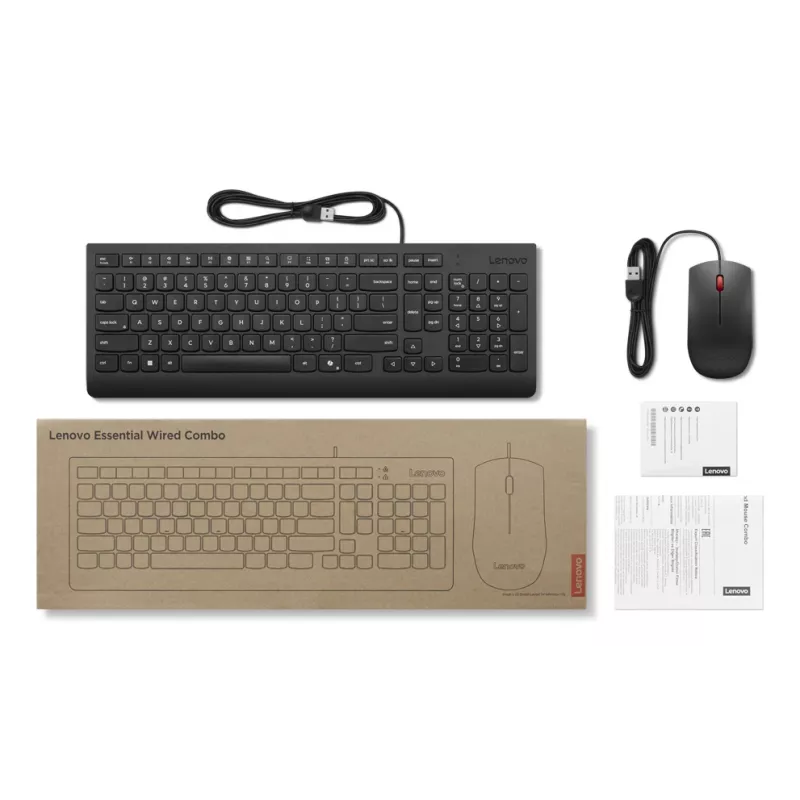 Lenovo 4X31R64446 Tastatur Maus inklusive Universal USB Nordisch Schwarz