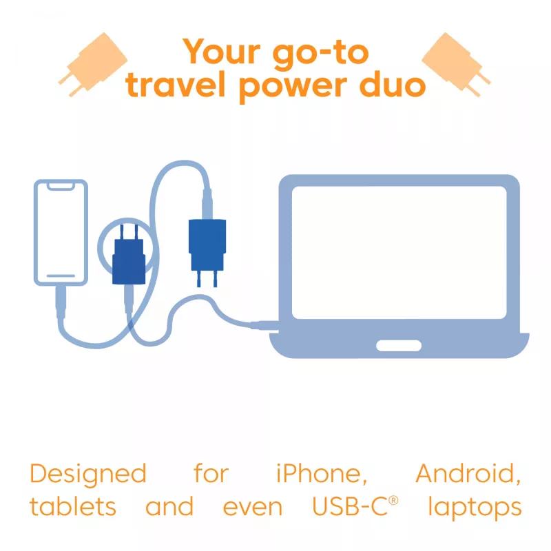 USB‑C-Ladegerät 2er-Pack CLUB3D CAC-3020, 30 W gesamt, Weiß