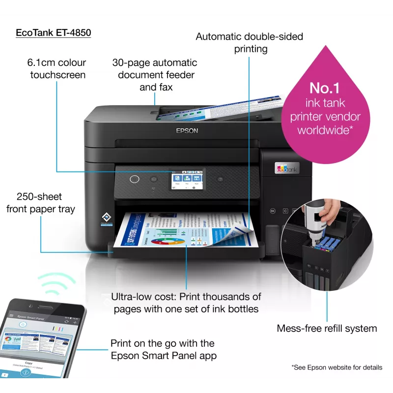 Epson EcoTank ET-4850 Tintenstrahl A4 4800 x 1200 DPI 33 ppm Wi-Fi