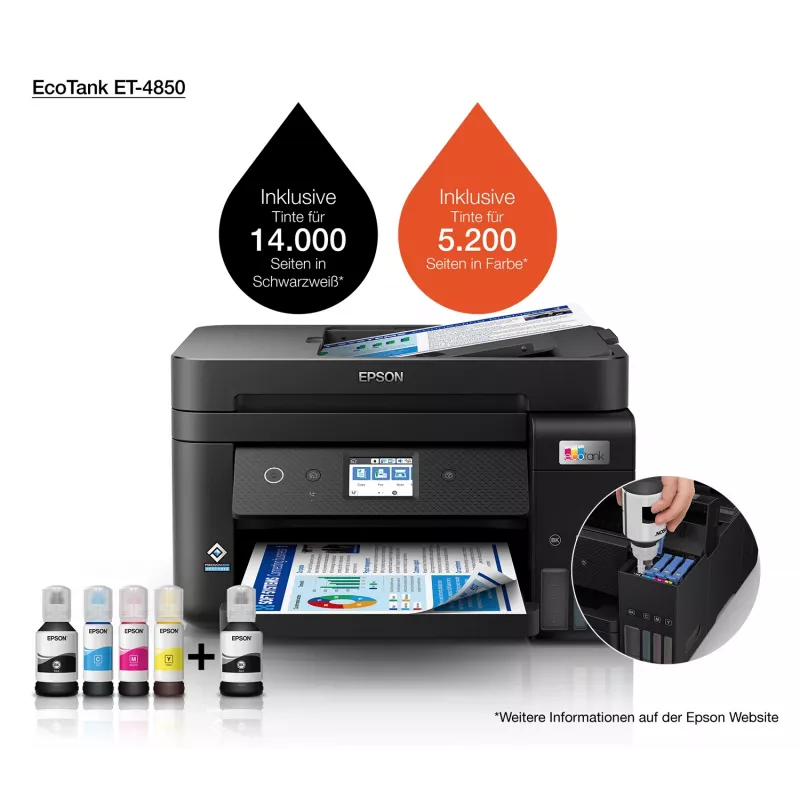 Epson EcoTank ET-4850 Tintenstrahl A4 4800 x 1200 DPI 33 ppm Wi-Fi