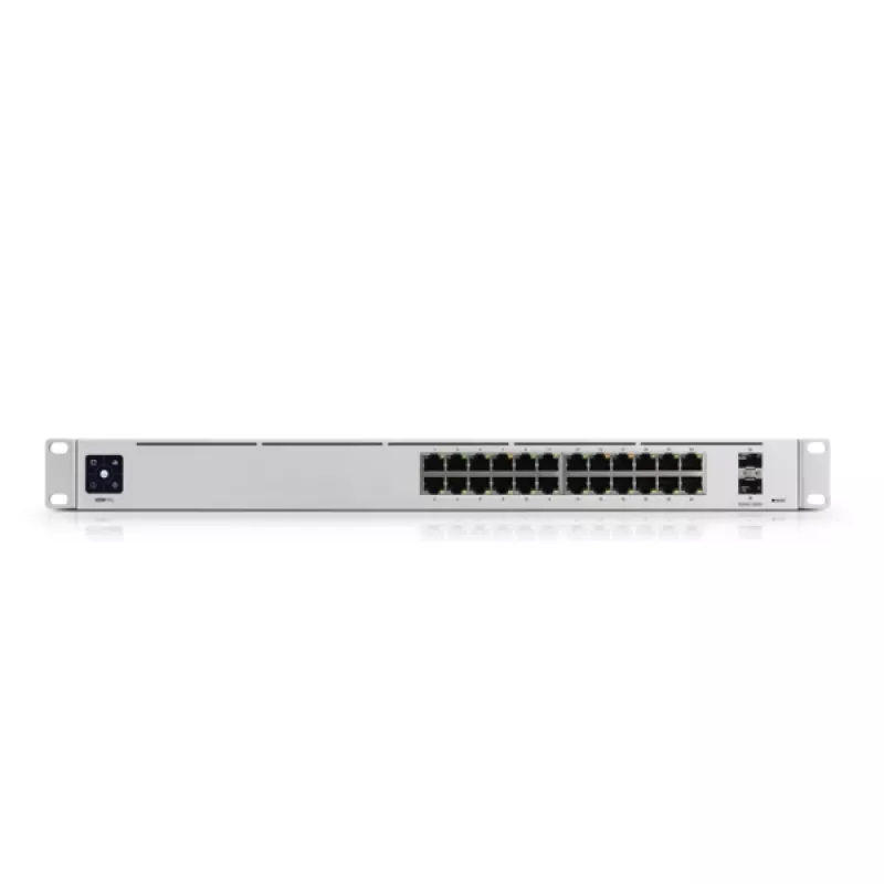 Managed Switch UBIQUITI USW-PRO-24-EU — 24× Gigabit RJ-45, 2× SFP+, L2/L3, Rack-Montage, silber