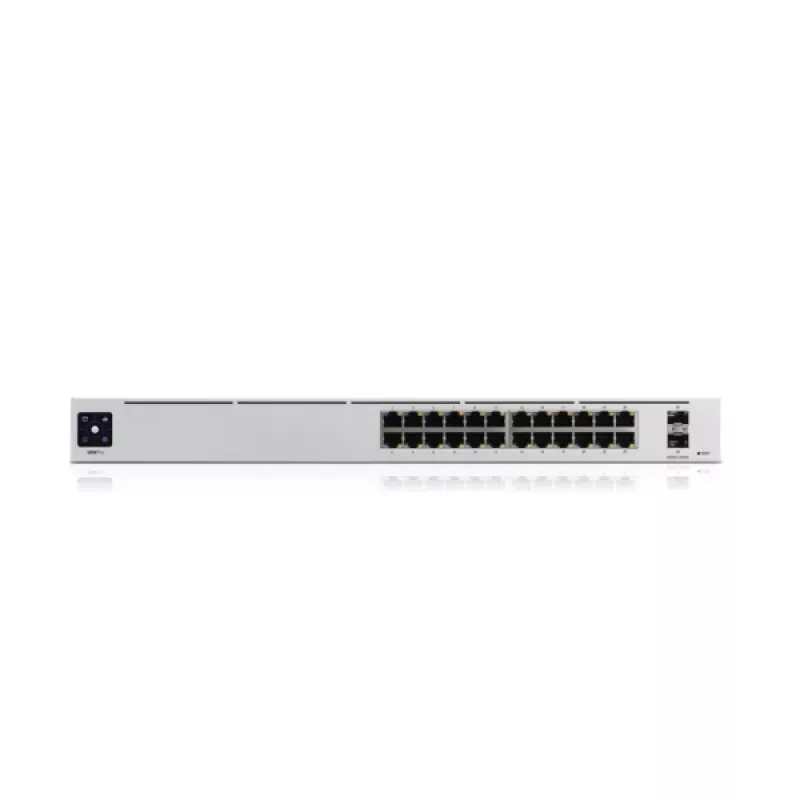 Managed Switch UBIQUITI USW-PRO-24-EU — 24× Gigabit RJ-45, 2× SFP+, L2/L3, Rack-Montage, silber