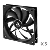 ARCTIC F12 120 mm Standard-Gehäuselüfter, 5er-Pack, Schwarz