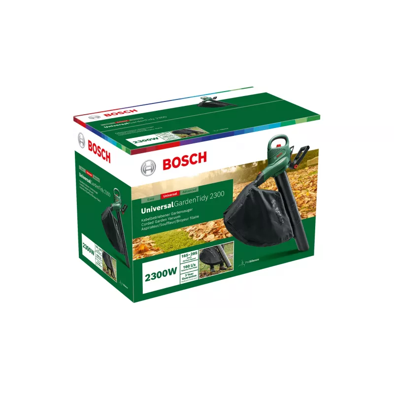 Bosch UniversalGardenTidy 2300 Laubbläser / Gartensauger 06008B1002 – 2300 W, 185–285 km/h, 4,7 kg, grün/schwarz