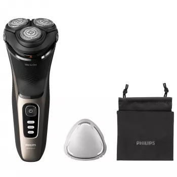 Elektrorasierer Philips 3000 Series S3242/12 — 3-Kopf-Rotationssystem, Nass- und Trockenrasur, 60 Min. Laufzeit, Lithium-Ionen