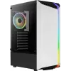 Aerocool Bionic V2 Midi-Tower PC-Gehäuse, ATX / micro ATX / Mini-ITX, gehärtetes Glas, RGB, Weiß