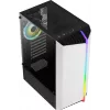 Aerocool Bionic V2 Midi-Tower PC-Gehäuse, ATX / micro ATX / Mini-ITX, gehärtetes Glas, RGB, Weiß