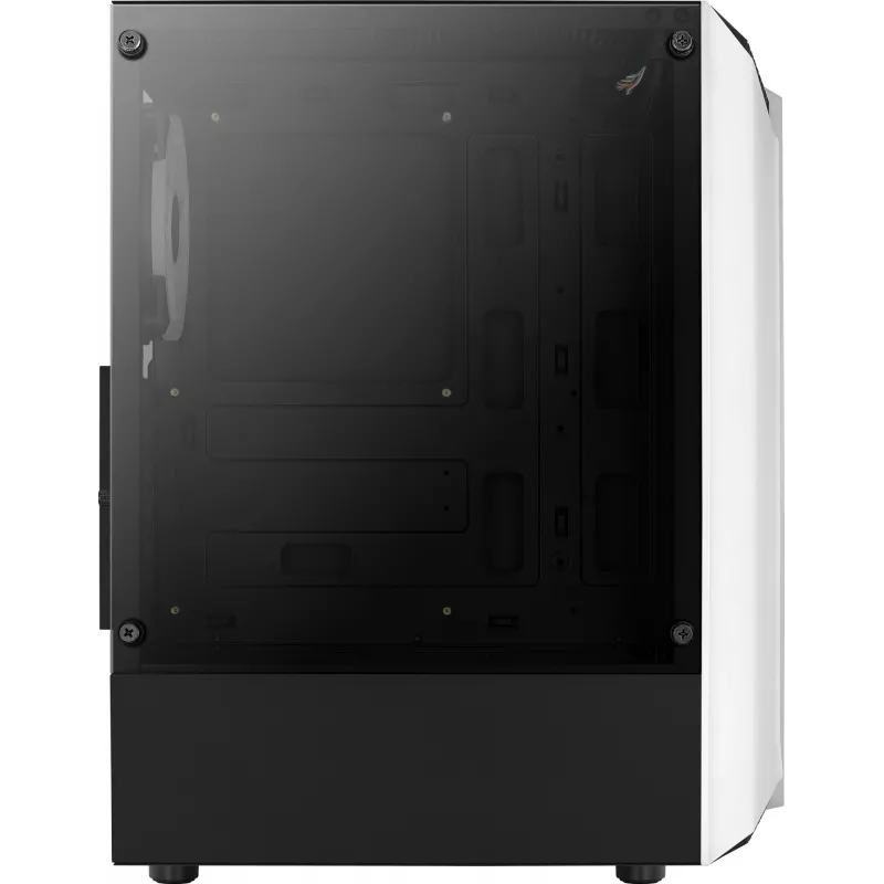 Aerocool Bionic V2 Midi-Tower PC-Gehäuse, ATX / micro ATX / Mini-ITX, gehärtetes Glas, RGB, Weiß
