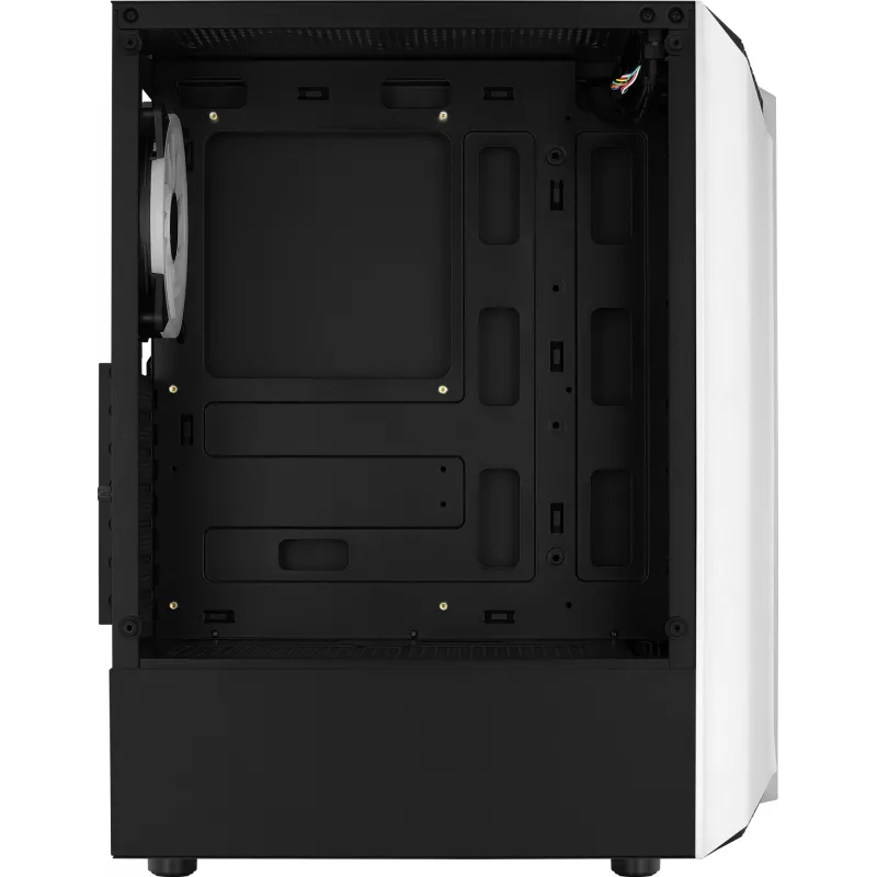 Aerocool Bionic V2 Midi-Tower PC-Gehäuse, ATX / micro ATX / Mini-ITX, gehärtetes Glas, RGB, Weiß