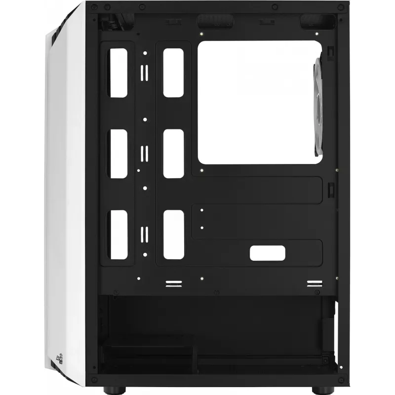 Aerocool Bionic V2 Midi-Tower PC-Gehäuse, ATX / micro ATX / Mini-ITX, gehärtetes Glas, RGB, Weiß