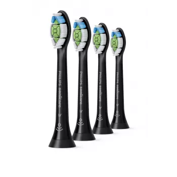 Aufsteckbürsten Philips HX6064/88 Optimal White — 4 Stück, schwarz, mittlere Borsten, 62.000 Bewegungen/min