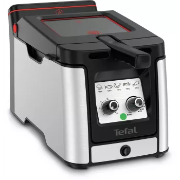 Tefal Clear Duo FR600D Einzel 0,65 L Standgerät 2000 W Fritteuse Schwarz, Edelstahl