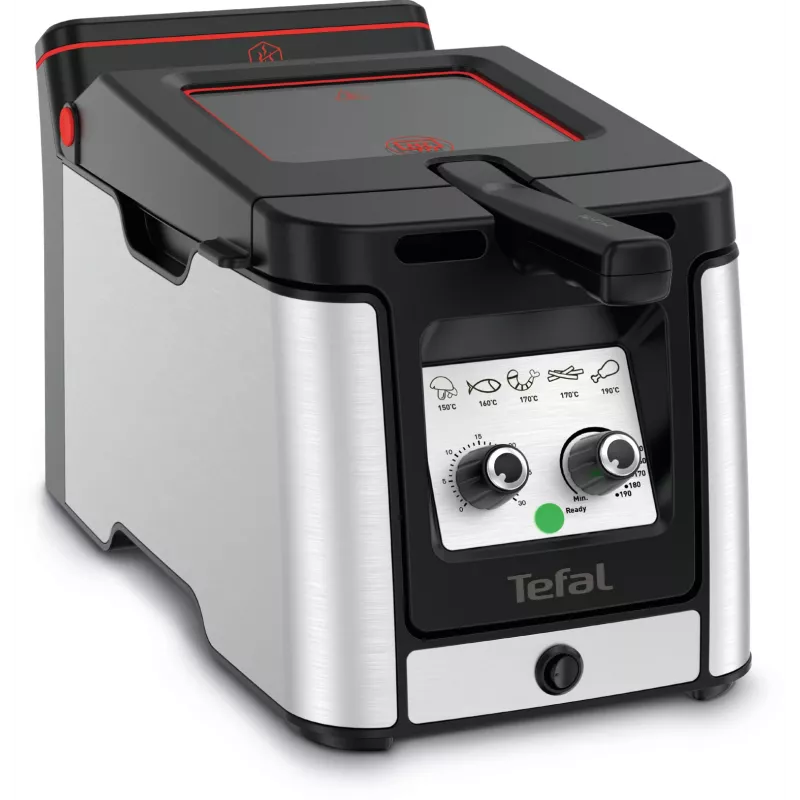 Tefal Clear Duo FR600D10 Fritteuse, 3,5 l, 2000 W, Edelstahl/Schwarz