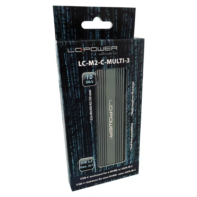 LC-Power LC-M2-C-NVME-3 M.2 NVMe SSD-Gehäuse, USB 3.2