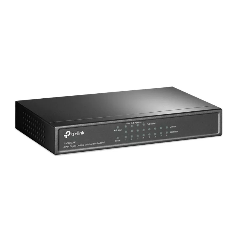 TP-Link TL-SG1008P 8-Port Gigabit Desktop-Switch, 4x PoE