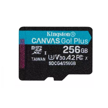 Kingston Technology 256 GB microSDXC Canvas Go Plus Gen4 200R A2 U3 Einzelpackung ohne Adapter