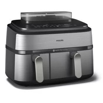 Philips 5000 series NA555/00 Fritteuse Doppel 9 L Stand-alone 2750 W Heißluftfritteuse Silber