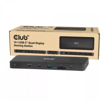 Dockingstation CLUB 3D 14-1 USB-C Quad Display USB4 mit 2× USB 2.0-Anschlüssen