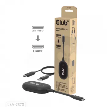 CLUB3D Wireless USB-C® to HDMI™, 1920 x 1080 Pixel, AV-Sender & -Empfänger, Kabelgebunden & Kabellos, Schwarz, HDCP