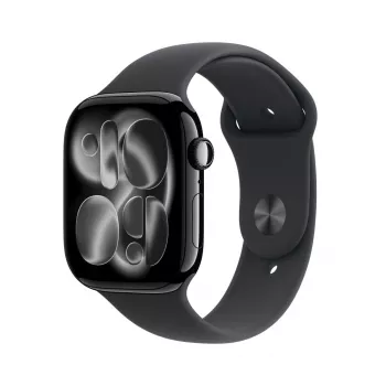 APPLE Watch Series 11 GPS 46mm Jet Black Aluminium Gehäuse mit schwarzem Sportarmband M/L