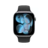 Apple Watch Series 11 GPS 46 mm, Aluminiumgehäuse Space Grau mit schwarzem Sportarmband – M/L