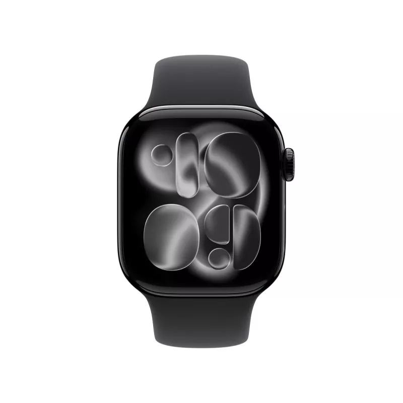 APPLE Watch Series 11 GPS + Cellular 42mm Jet Black Aluminium Gehäuse mit schwarzem Sportarmband S/M