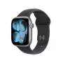 Apple Watch Series 11 GPS 42 mm, Aluminiumgehäuse Space Grau mit schwarzem Sportarmband – S/M