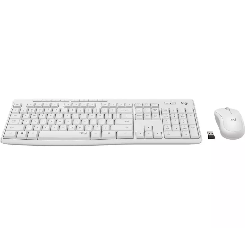 LOGITECH Mk295 Silent Wireless Combo, Cremeweiß, QWERTY, Dänisch/Norwegisch/Schwedisch/Finnisch