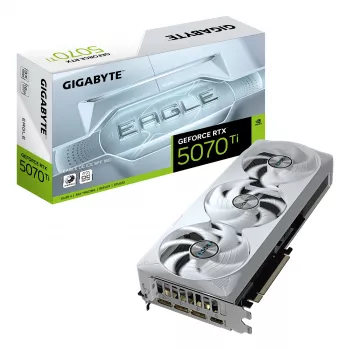 GIGABYTE GeForce RTX 5070 Ti EAGLE OC ICE SFF 16G Grafikkarte - 16 GB GDDR7, 256 Bit, PCI-E 5.0, 2542 MHz Kerntakt, 3 x DP 2.1a, 1 x HDMI 2.1b, NVIDIA DLSS 4, GV-N507TEAGLEOC ICE-16GD