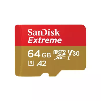 SanDisk Extreme microSDXC 64GB Speicherkarte + SD-Adapter, 170 MB/s Lesen, 80 MB/s Schreiben, A2, C10, V30, UHS-I U3